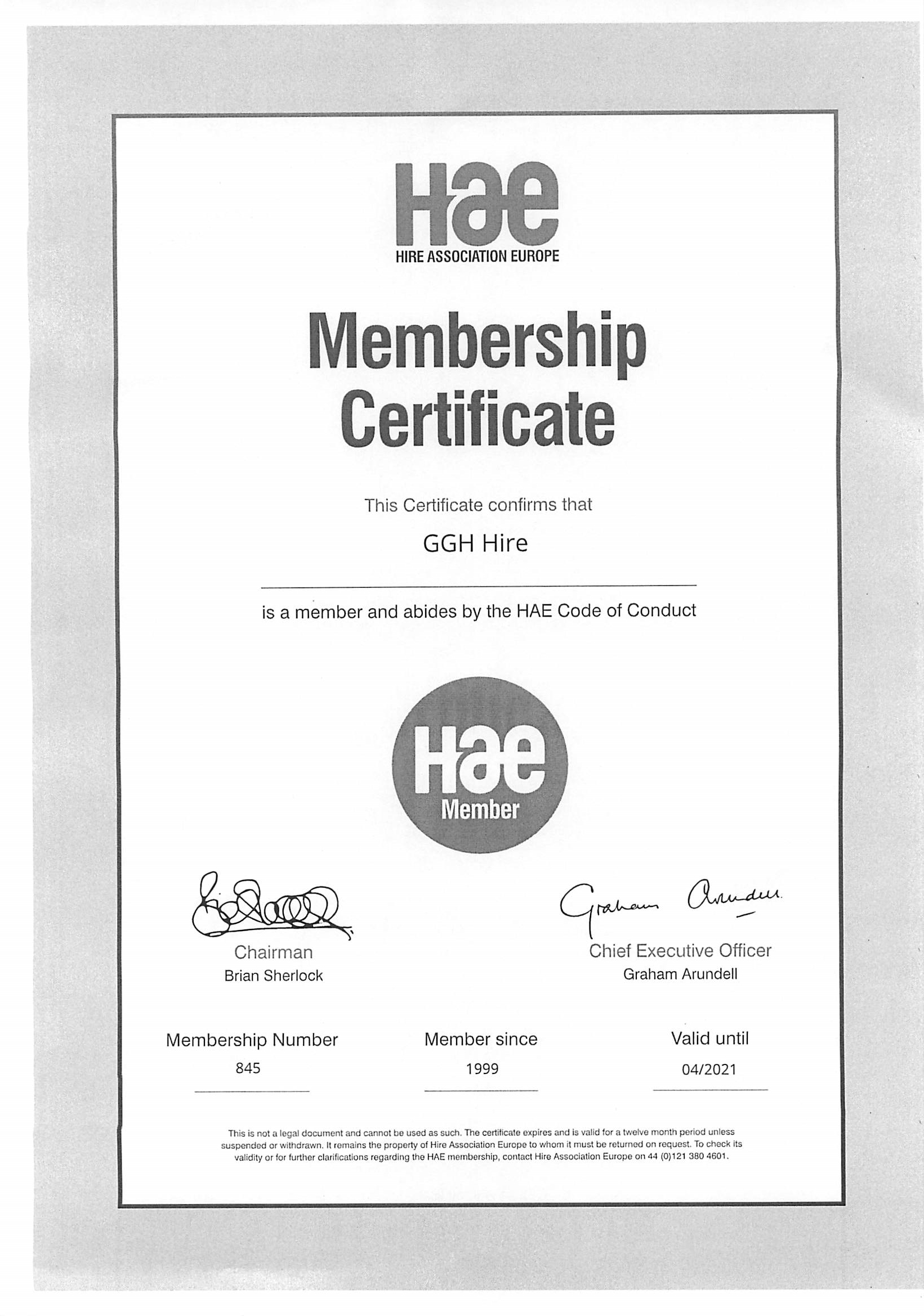 HAE MEMBERSHIP