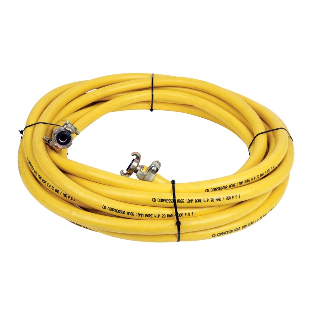 Air Hose 50' Long 3/4" Bore c/w Quick Release Couplings