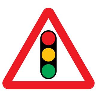 Traffic Signals Ahead Symbol Road Sign